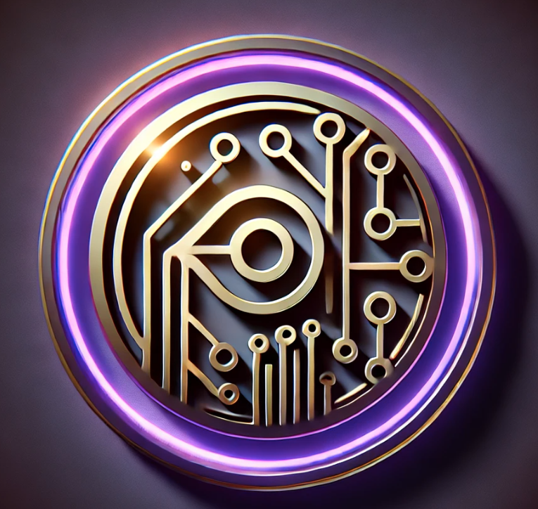 A purple and gold based logo of the LLM.